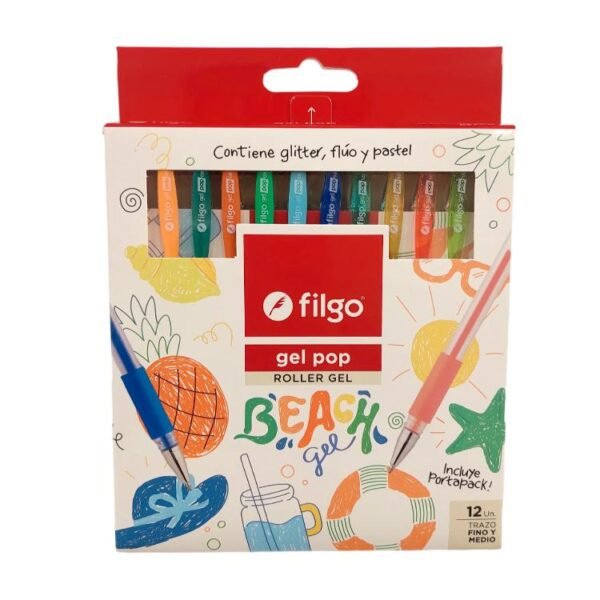Boligrafo Filgo Roller Gel Pop Pastel Boutique x 12