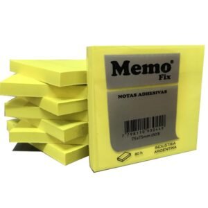 Notas Adhesivas Memo Fix 75X75 Amarillo Fluor 80 Hjs.