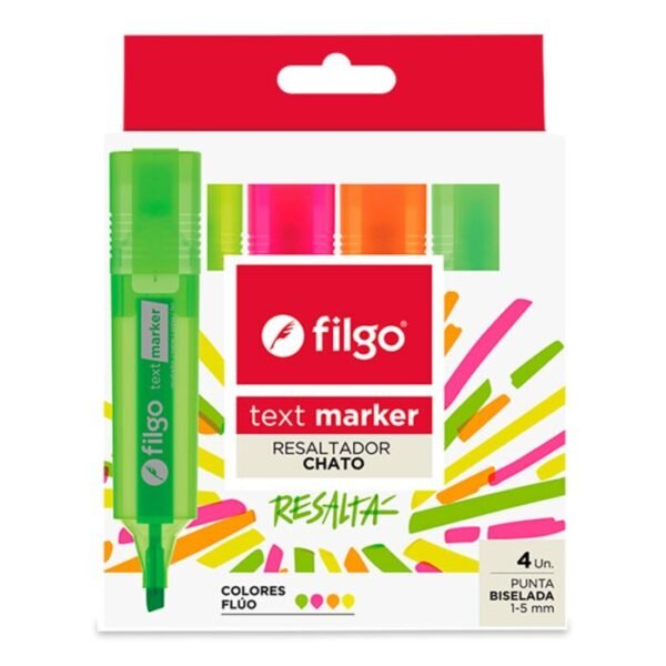 Resaltador Filgo Chato Fluor x 4