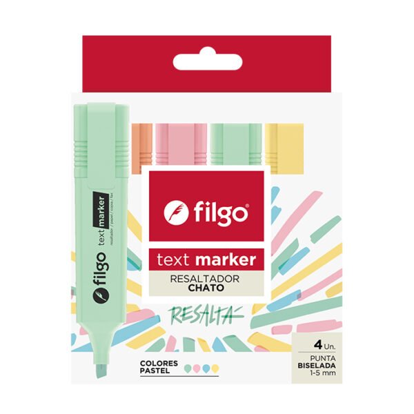 Resaltador Filgo Chato Pastel x 4