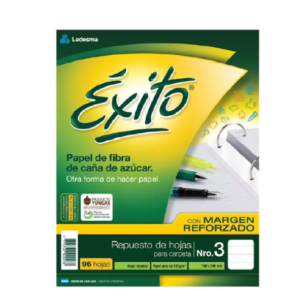 Repuesto Exito Ecologico 96 Hojas Rayadas Con Margen Reforzado